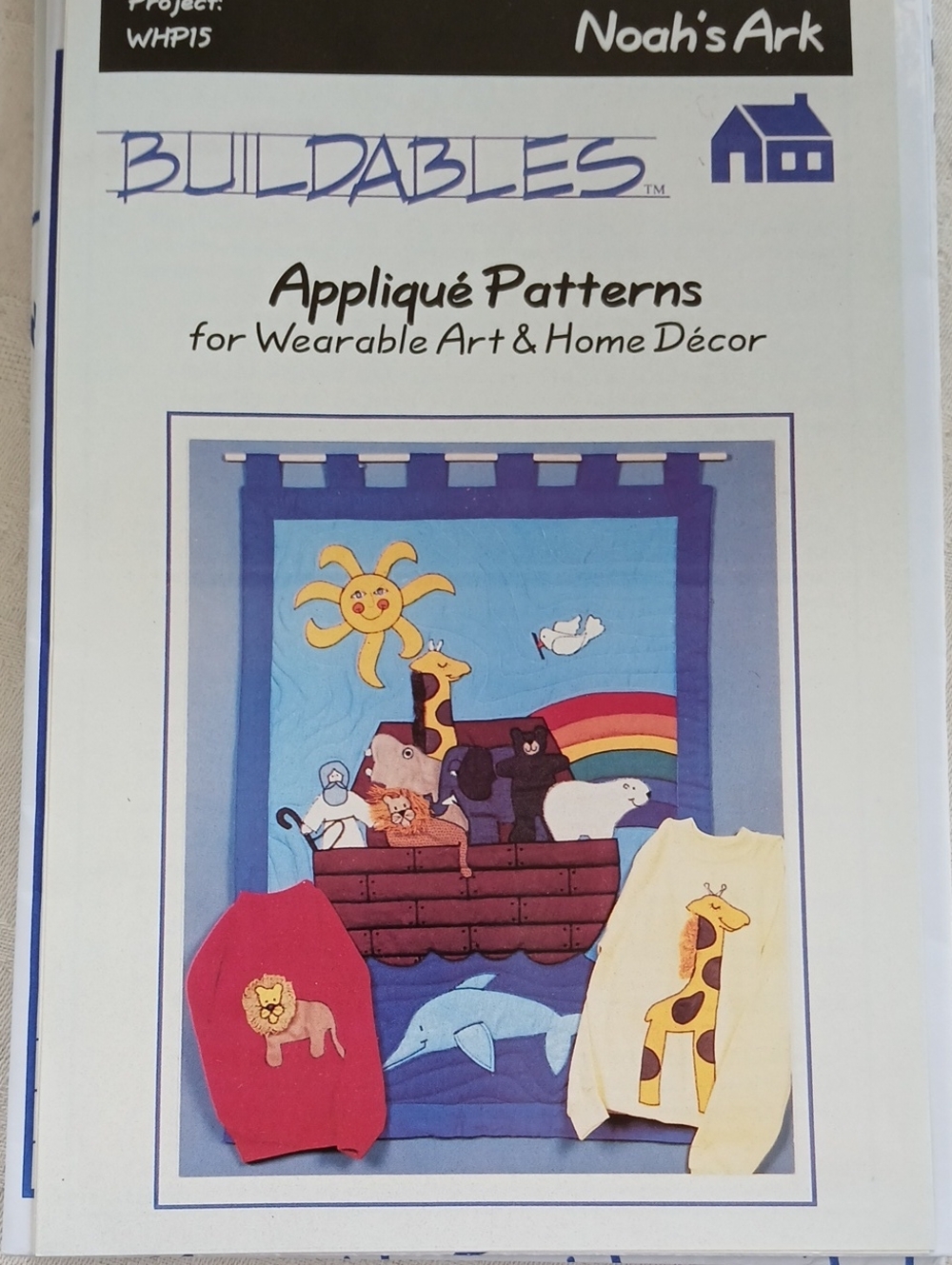Noah's Ark Quilt Pattern Wearable Art Dolphin Giraffe Baby Applique WHP15